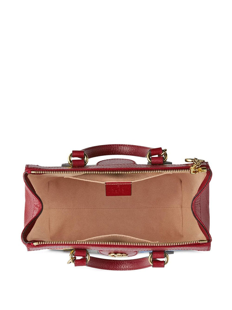 Ophidia GG Flora Tote Bag in Red