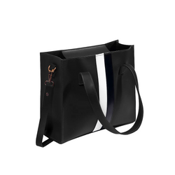 Black Leather Shoulder Bag - HYGOLUX