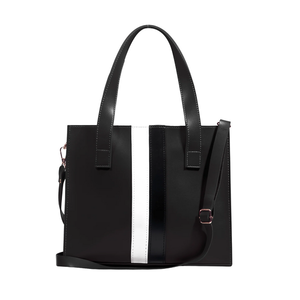 Black Leather Shoulder Bag - HYGOLUX