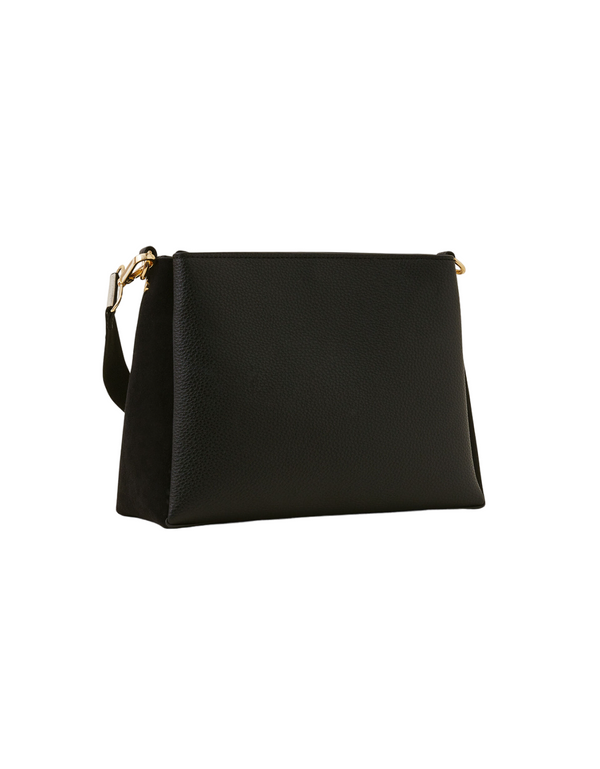 Black Leather Premium Crossbody Bag - HYGOLUX