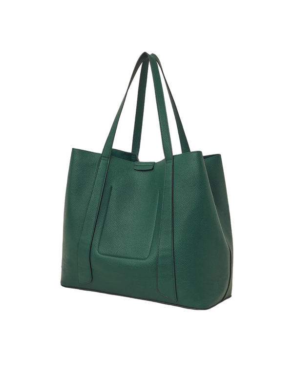 Dark Forest Green Leather Shoulder Bag - HYGOLUX