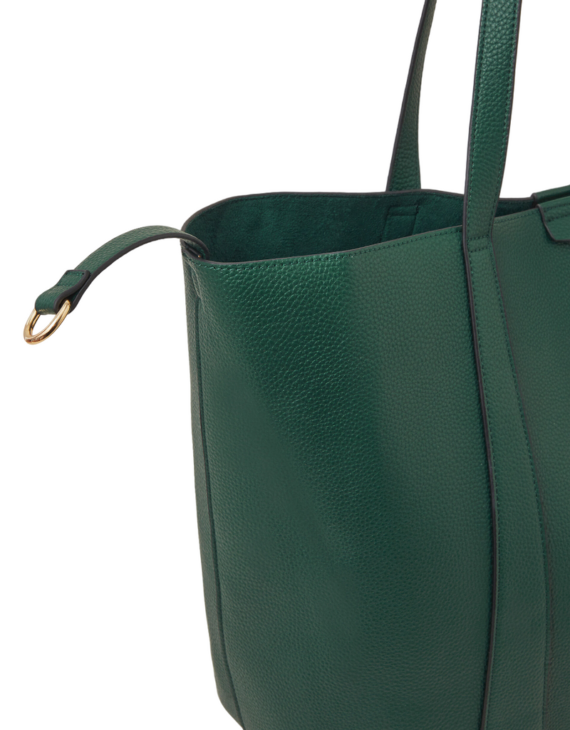 Dark Forest Green Leather Shoulder Bag - HYGOLUX