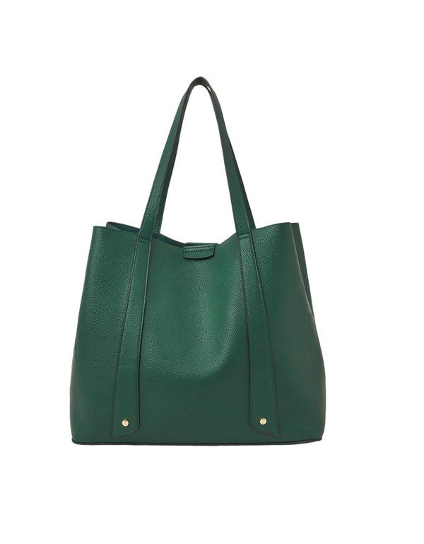 Dark Forest Green Leather Shoulder Bag - HYGOLUX