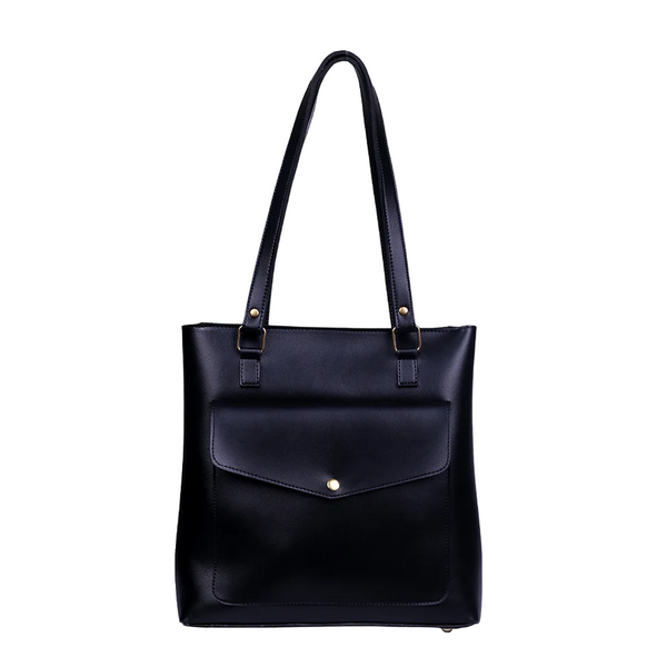 Black Leather Handbag - HYGOLUX